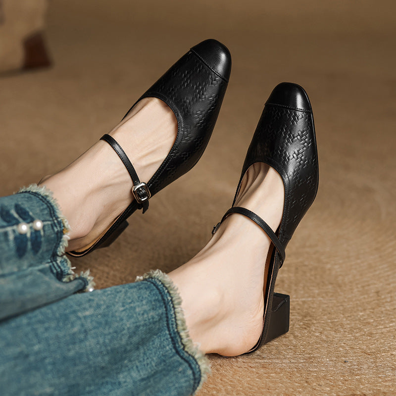 Rielle Strap Leather Mules