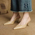 Aurel Slingback Leather Heels