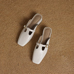Nyra T-Strap Leather Mules