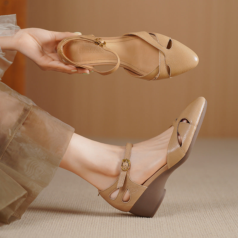 Caelin Lambskin Leather Heels