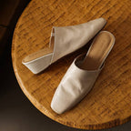 Elise Square-Toe Leather Mules