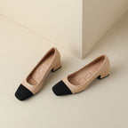 Elara Square-Toe Leather Pumps