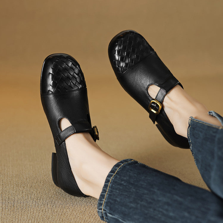 Velmora Woven Leather Loafers