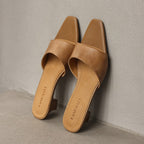 Noa Square-Toe Leather Mules