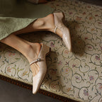 Sera Square-Toe Leather Mules