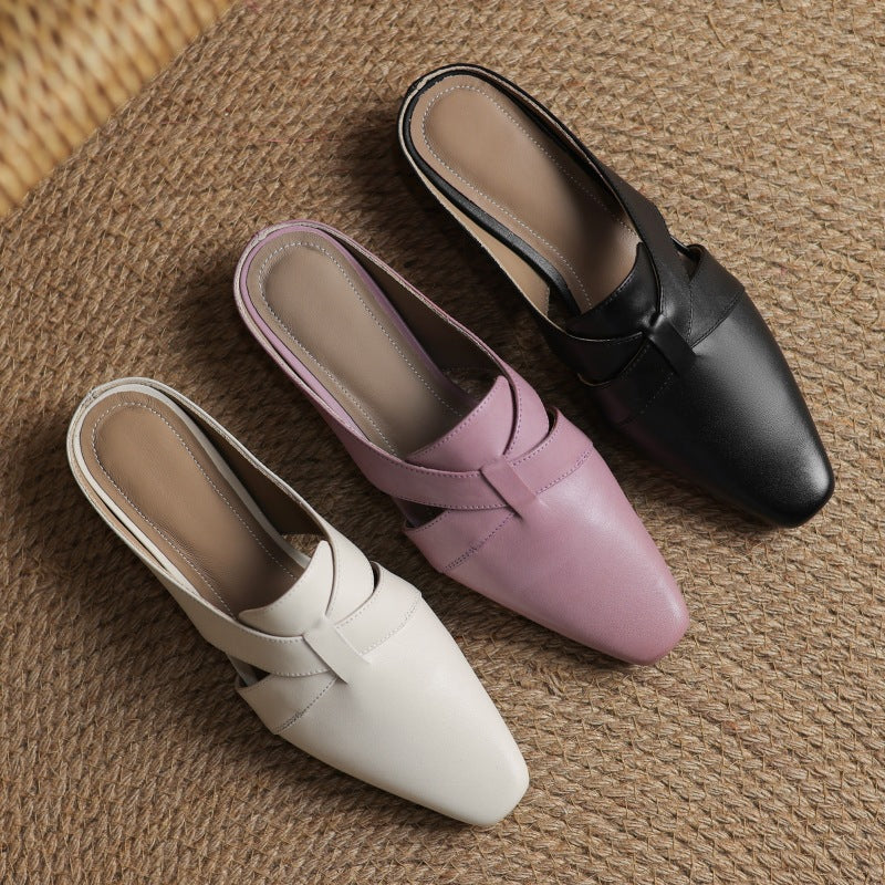 Virelle Cross Leather Mules