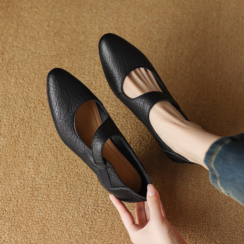 Caresa Leather Mary-Jane Heels