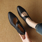 Caresa Leather Mary-Jane Heels