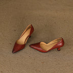 Loréne Curve Leather Heels