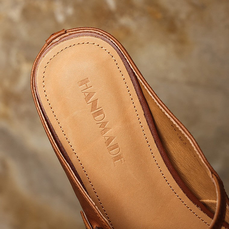 Sera Square-Toe Leather Mules
