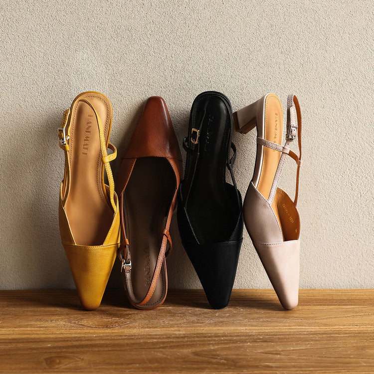 Serelle Leather Slingback Heels