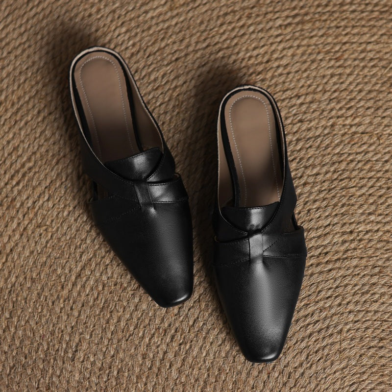 Virelle Cross Leather Mules