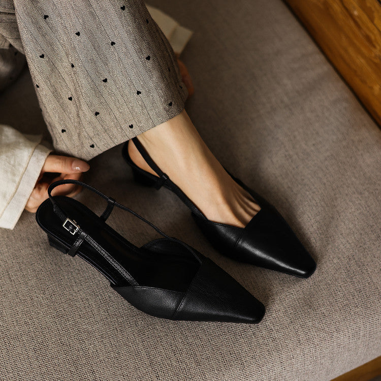 Serelle Leather Slingback Heels