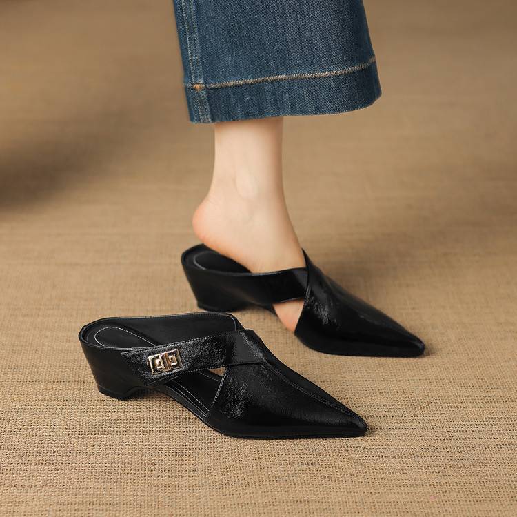 Aurel Leather Sculpt Mules