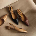 Celest Leather Slingback Heels