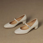 Caelen Leather Block Heels