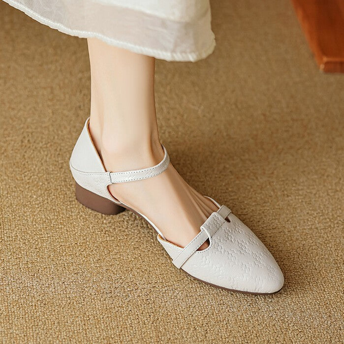Elara Woven Leather Mary-Janes