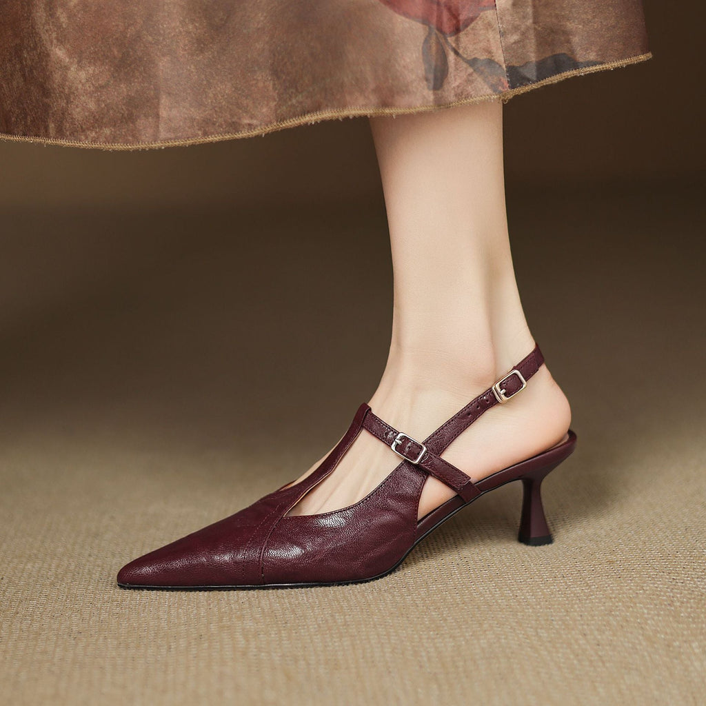 Aviel Pointed Leather Heels