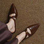 Elira Cross-Strap Leather Mules