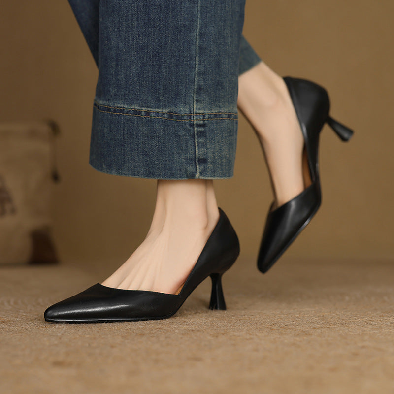 Loréne Curve Leather Heels