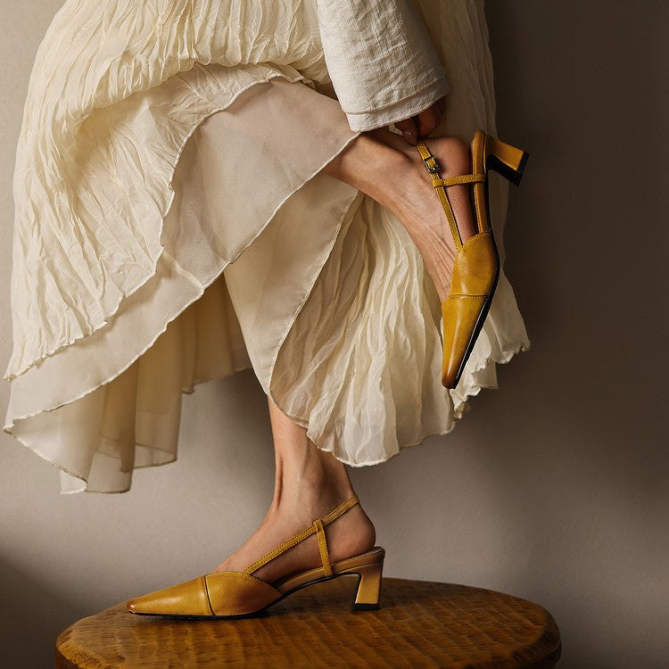 Serelle Leather Slingback Heels