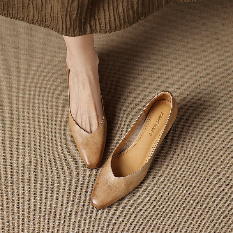 Caldré Leather Square Pumps