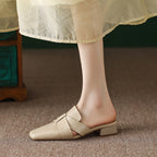 Caelis Square Toe Leather Mules
