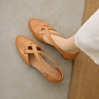 Maelis Crossstrap Leather Heels