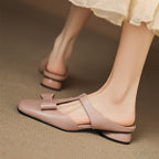 Meyra Bow Lambskin Leather Mules