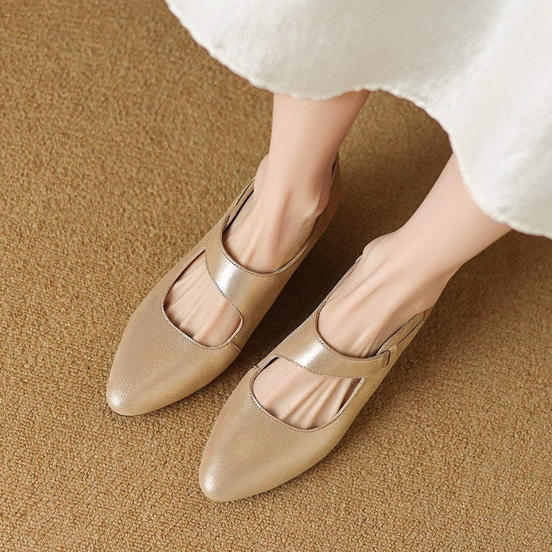 Caresa Leather Mary-Jane Heels