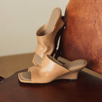 Caia Square-Toe Leather Mules