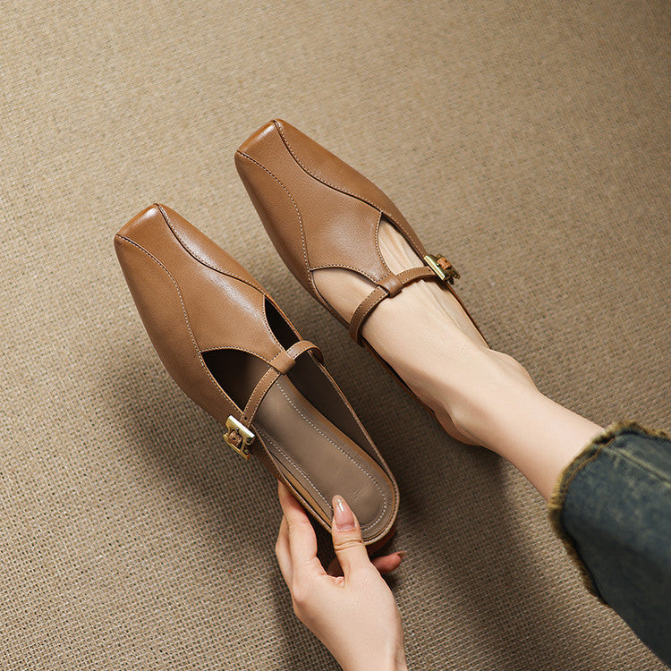 Luna Sculpt Leather Mules