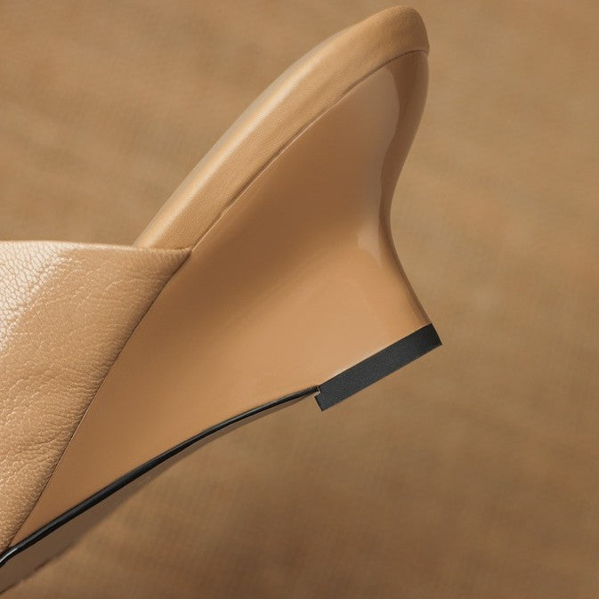 Caia Square-Toe Leather Mules
