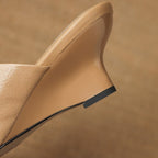 Caia Square-Toe Leather Mules