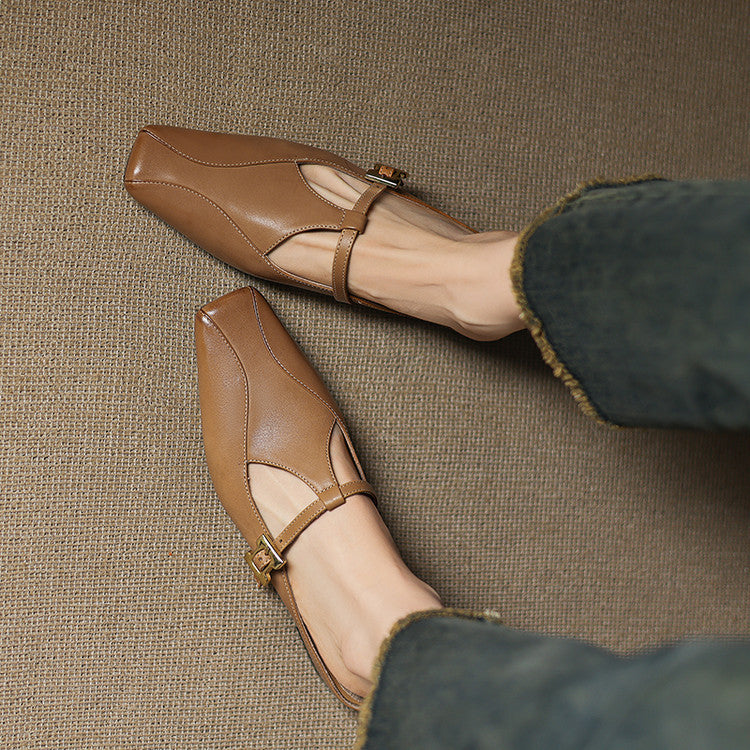 Luna Sculpt Leather Mules