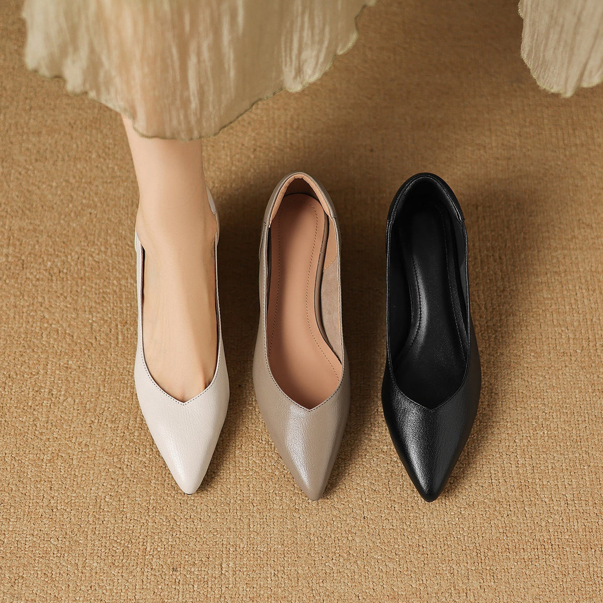 Lunare Sculpt Leather Pumps