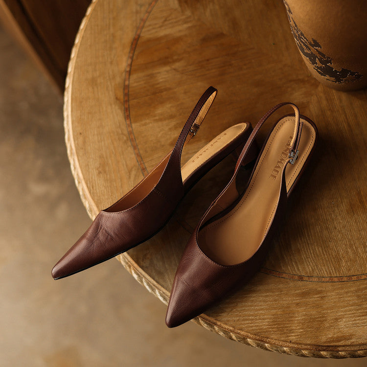 Celest Leather Slingback Heels