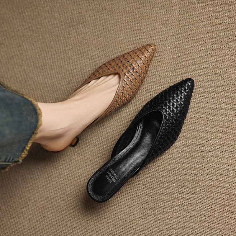 Velisse Woven Leather Heel Mules
