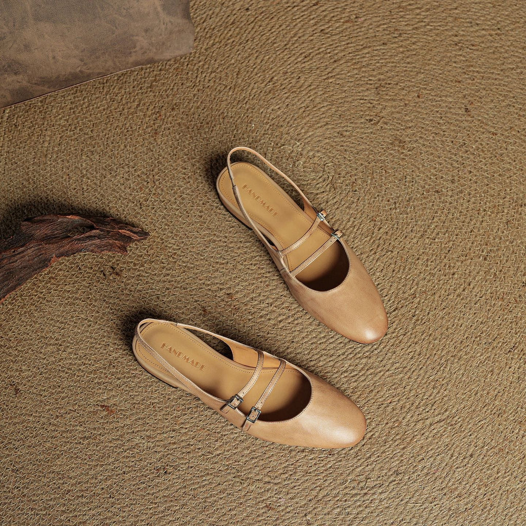 Norvie Leather Slingback Mary Jane Flats