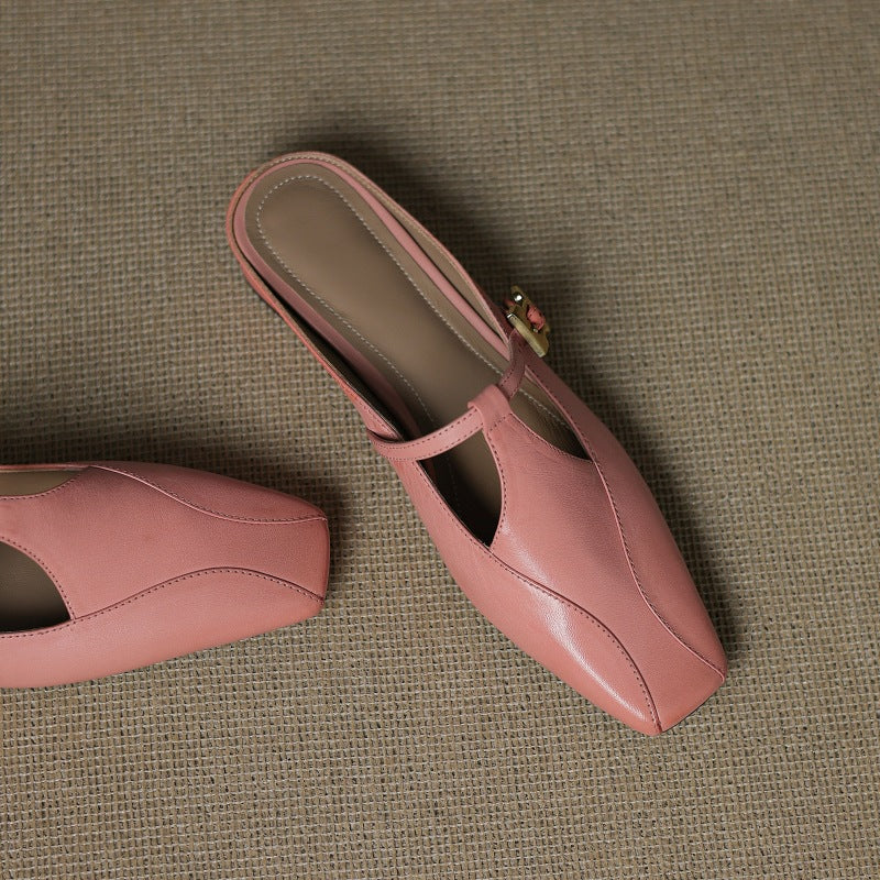 Luna Sculpt Leather Mules