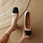 Elara Square-Toe Leather Pumps
