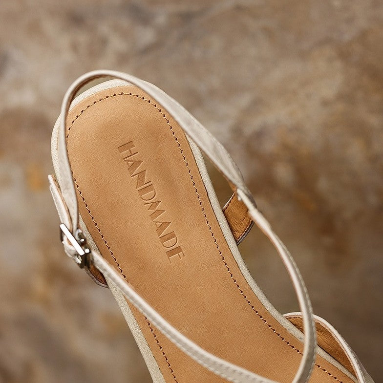 Rianne Cross-Strap Leather Slingback Heels