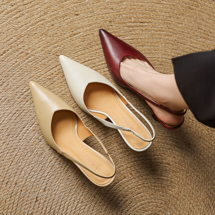 Aurel Slingback Leather Heels