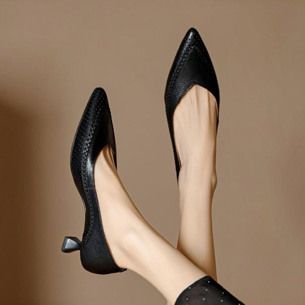 Eliane Woven Leather Heels