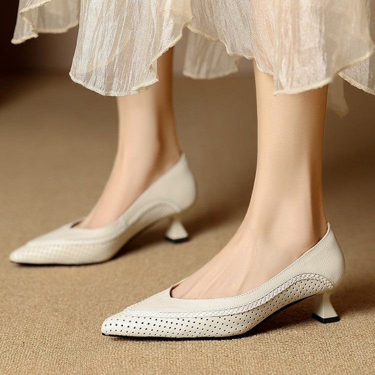 Eliane Woven Leather Heels