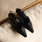 Serelle Leather Slingback Heels