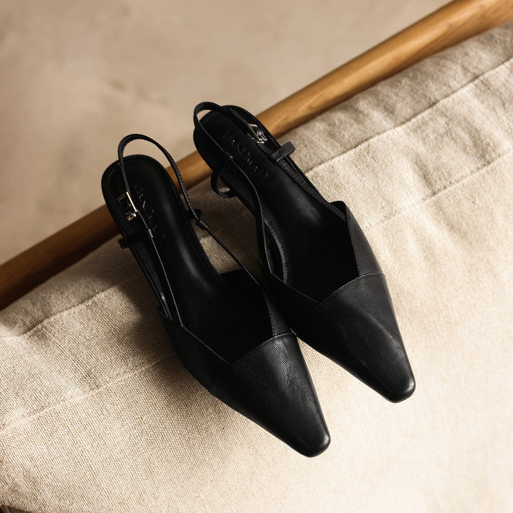 Serelle Leather Slingback Heels