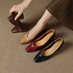 Caldré Leather Square Pumps