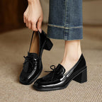 Maren Tassel Leather Loafer Pumps