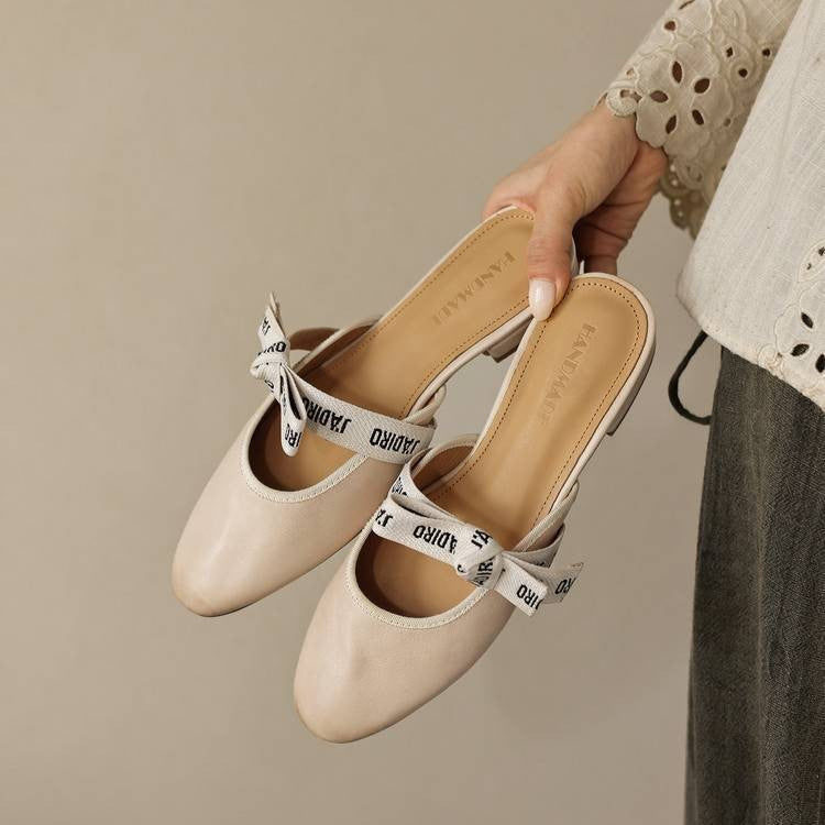 Maelle Bow Leather Mules
